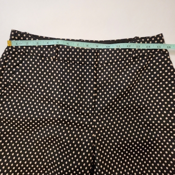 KATE spade new york Women's 6 Margaux Cafe Dot Cropped Pants Black Cream Trouser - Picture 11 of 16